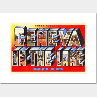 Greetings from Geneva on the Lake, Ohio - Vintage Large Letter Postcard Posters and Art